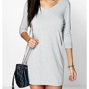 V neck T-shirt dress